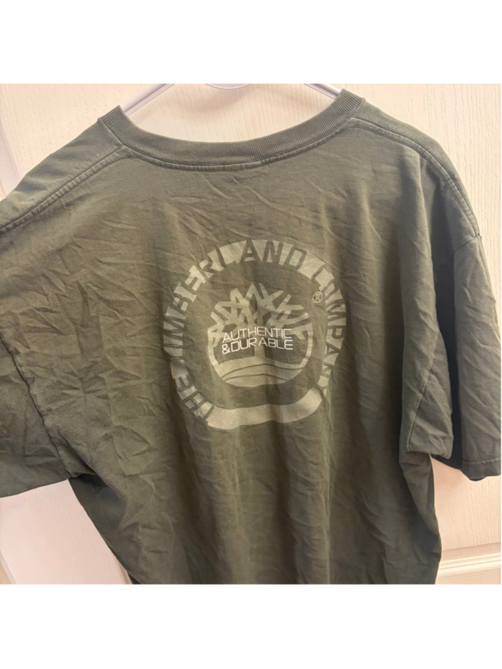 Green Timberland vintage y2k made in usa tee size Large